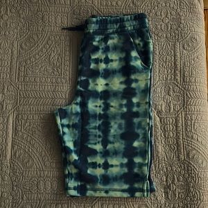 Lands’ End Kids Fleece Sweat Shorts Tie-dye Blues